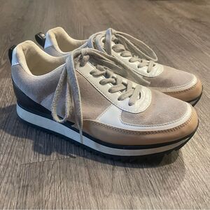 ZARA Color Block Black & Gray Suede Leather Sneakers